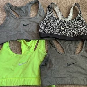 4 SMALL DRI-FIT NIKE WOMENS SPORTS BRAS